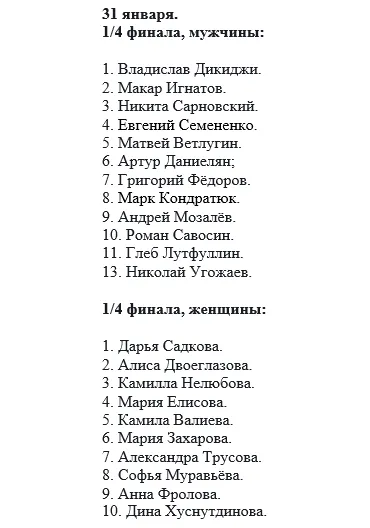 Фото: результаты жеребьевки
