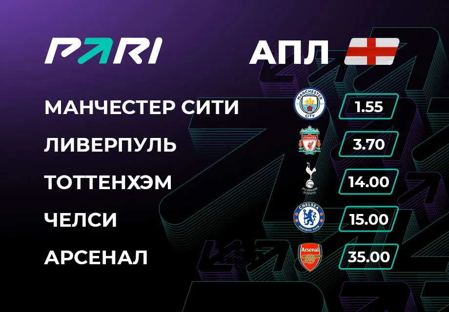 Аналитики PARI видят фаворитом на чемпионство в АПЛ «Манчестер Сити», клиенты ставят на «Ливерпуль»