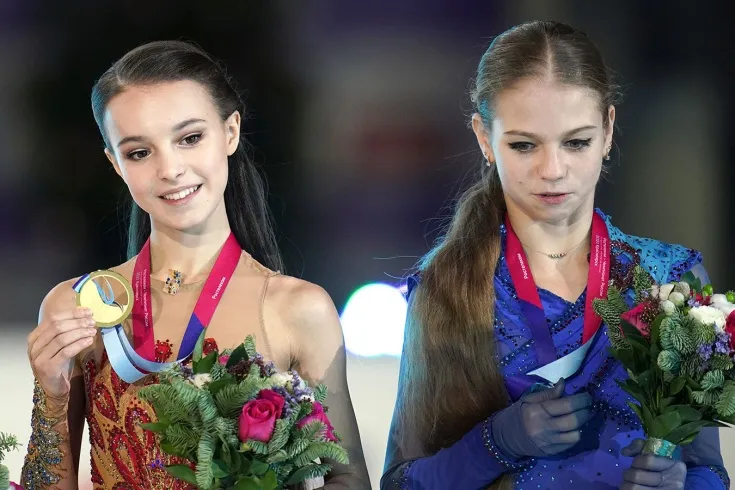 Анна Щербакова и Александра Трусова