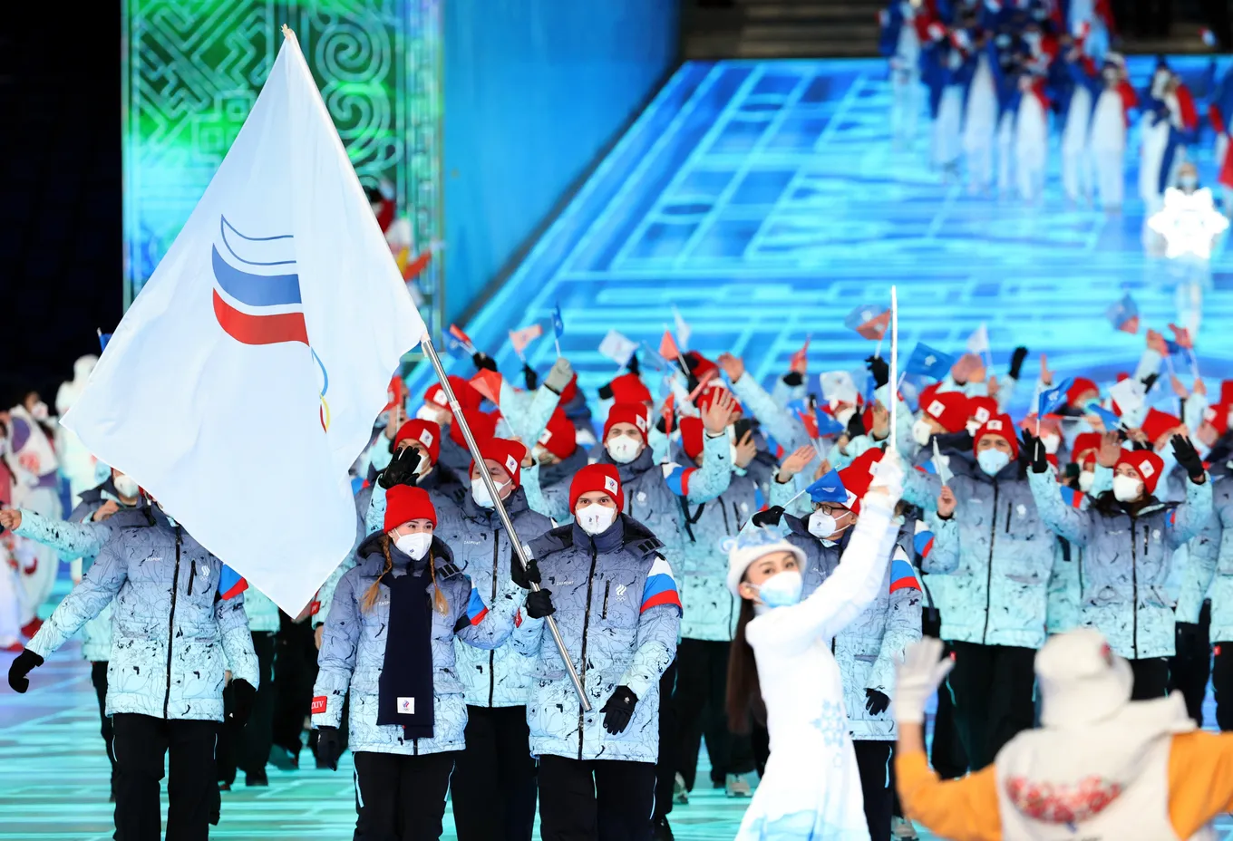 Сборная России на открытии ОИ-2022