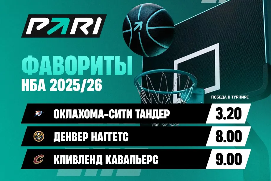 PARI: «Оклахома» — главный претендент на победу в НБА 2025/26