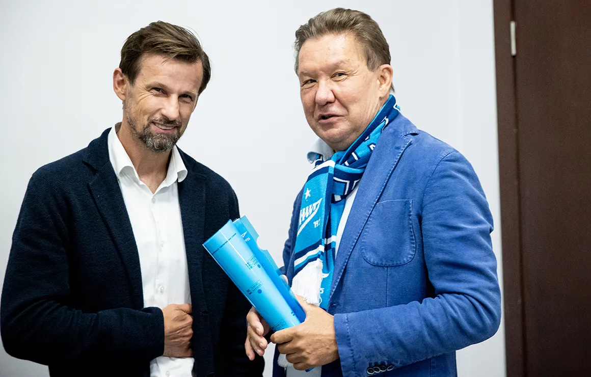 Главный тренер «Зенита» Сергей Семак и председатель правления ПАО «Газпром» Алексей Миллер / Фото: ФК «Зенит»