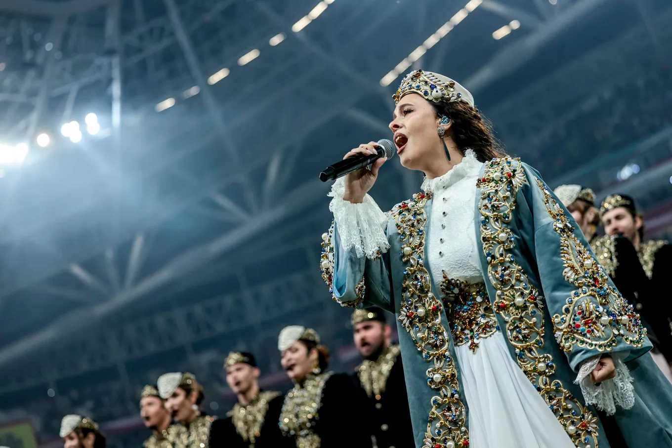 Церемония открытия перед началом матча. Фото: РФС