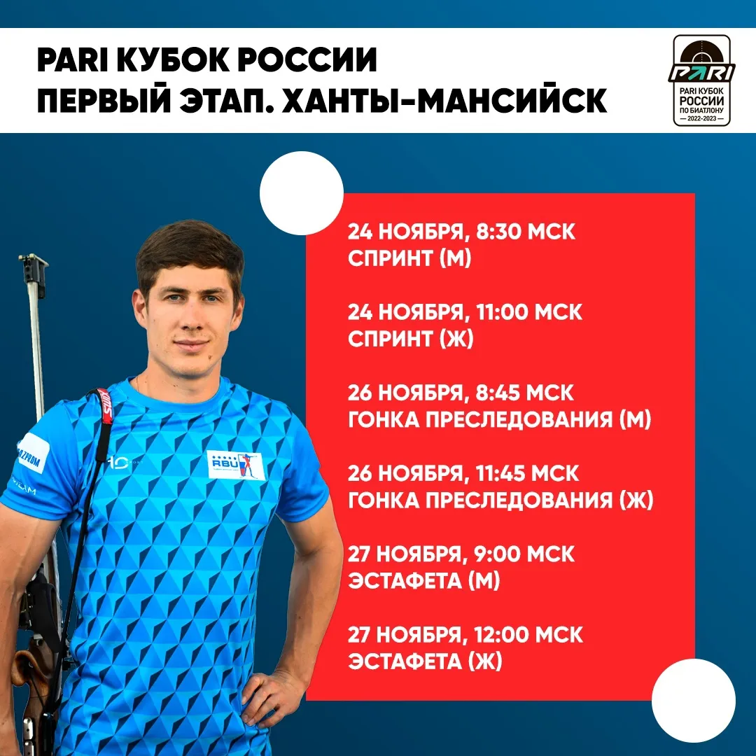 Расписание 1 этапа PARI Кубка России