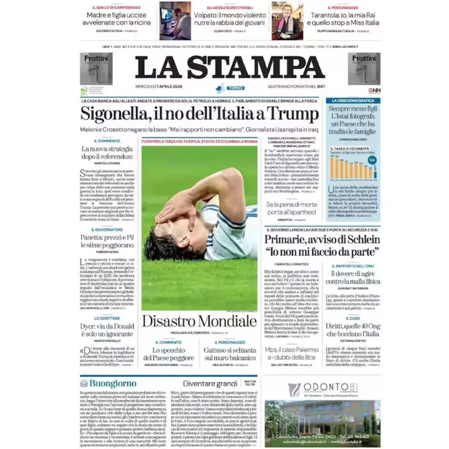 Обложка издания La Stampa