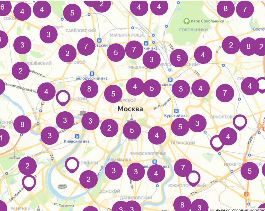 Пункты продажи лотерейных билетов nloto на карте Москвы