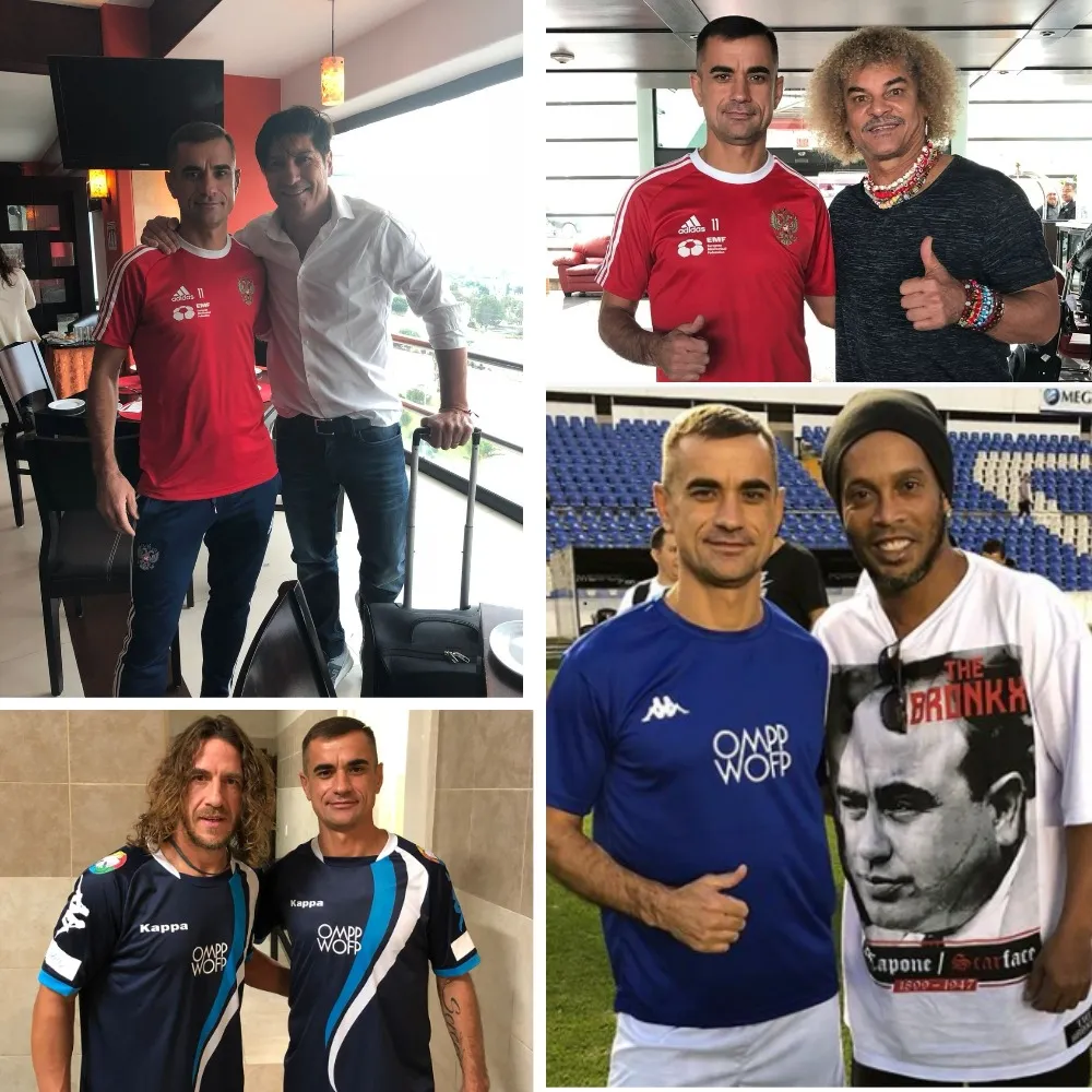 Эрик Корчагин с футбольными легендами