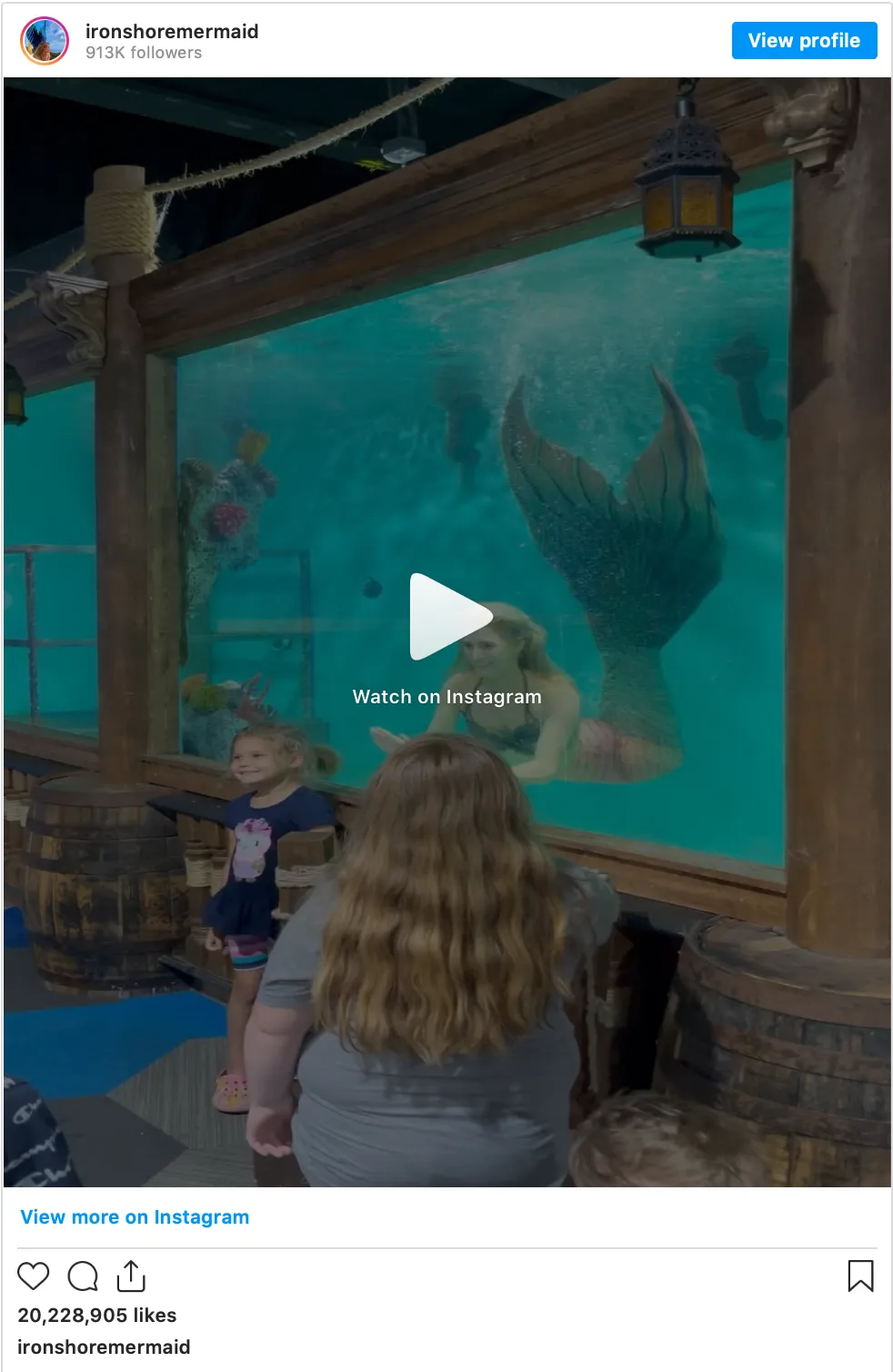 Скриншот из Instagram Mermaid Montana