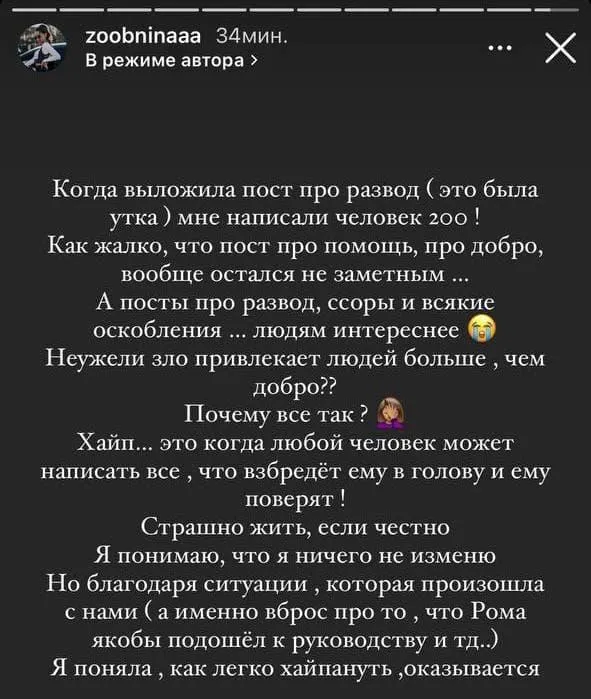 Скриншот из соцсетей Рамины