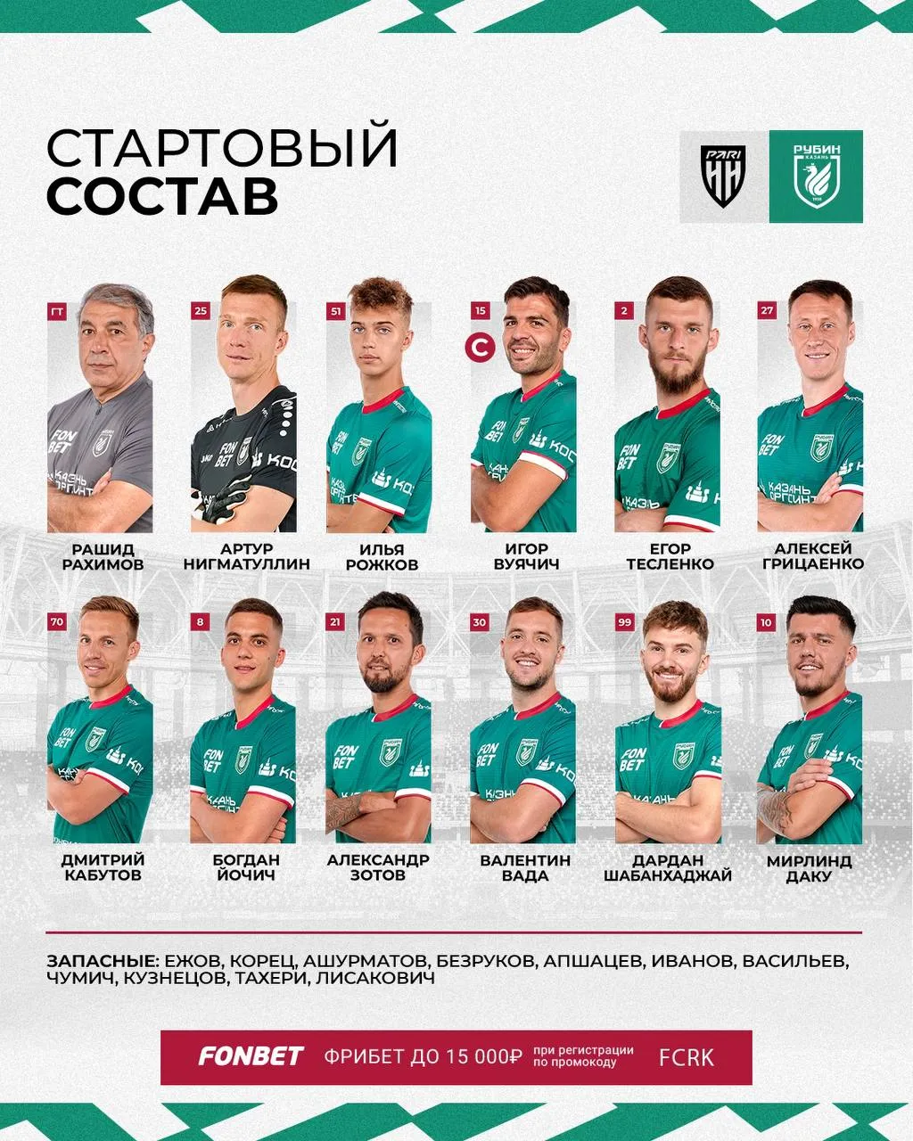 Стартовый состав «Рубина»