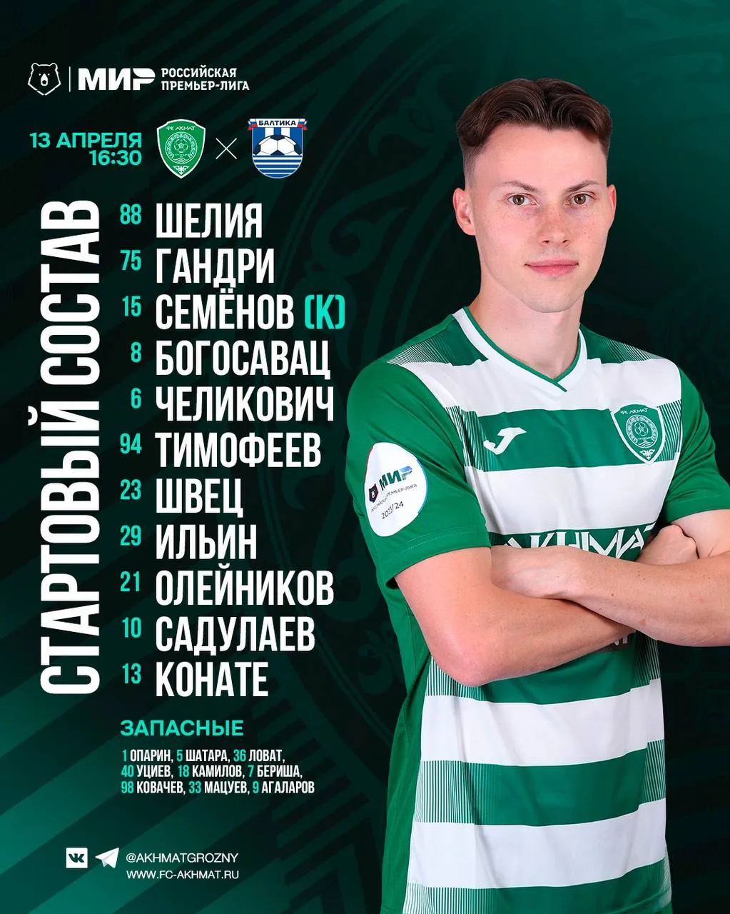 Стартовый состав «Ахмата»