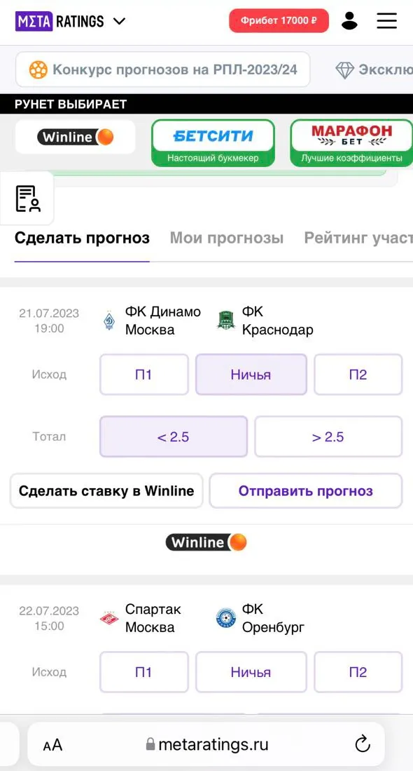 Прогнозы