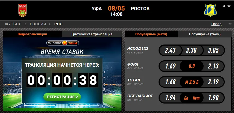 Винлайн «Уфа» – «Ростов»