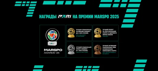 PARI победила в двух номинациях премии спортивного маркетинга MARSPO Awards 2025