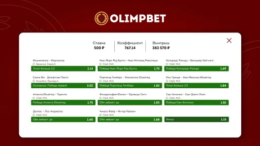 Заокеанские матчи принесли клиенту Olimpbet 383 570 рублей