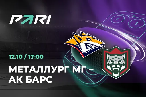 Клиент PARI поставил 400 000 рублей на победу «Металлурга» над «Ак Барсом»