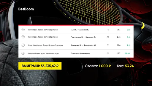 Камбэк в последние секунды матча вытащил лайв-экспресс клиента BetBoom на Уимблдон и квалификацию Олимпиады по баскетболу