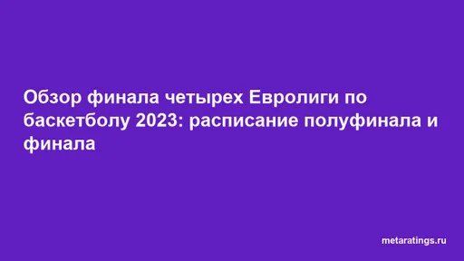 Обзор финала четырех Евролиги по баскетболу 2023: расписание полуфинала и финала
