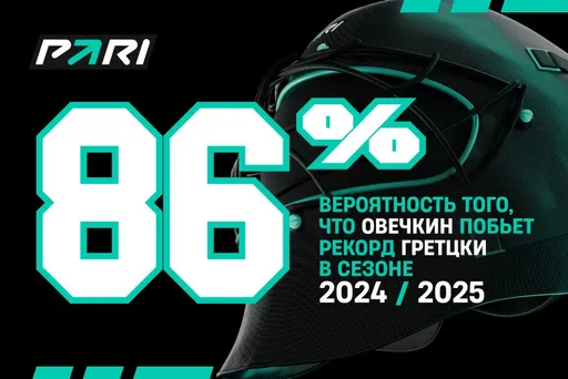 Овечкин побьет рекорд Гретцки в сезоне-2024/2025 с вероятностью 86%