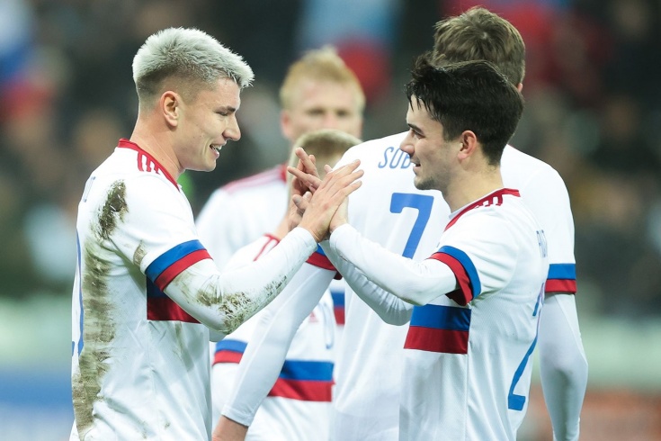 Сборная России побила свой рекорд по числу игроков, забивавших в одном матче