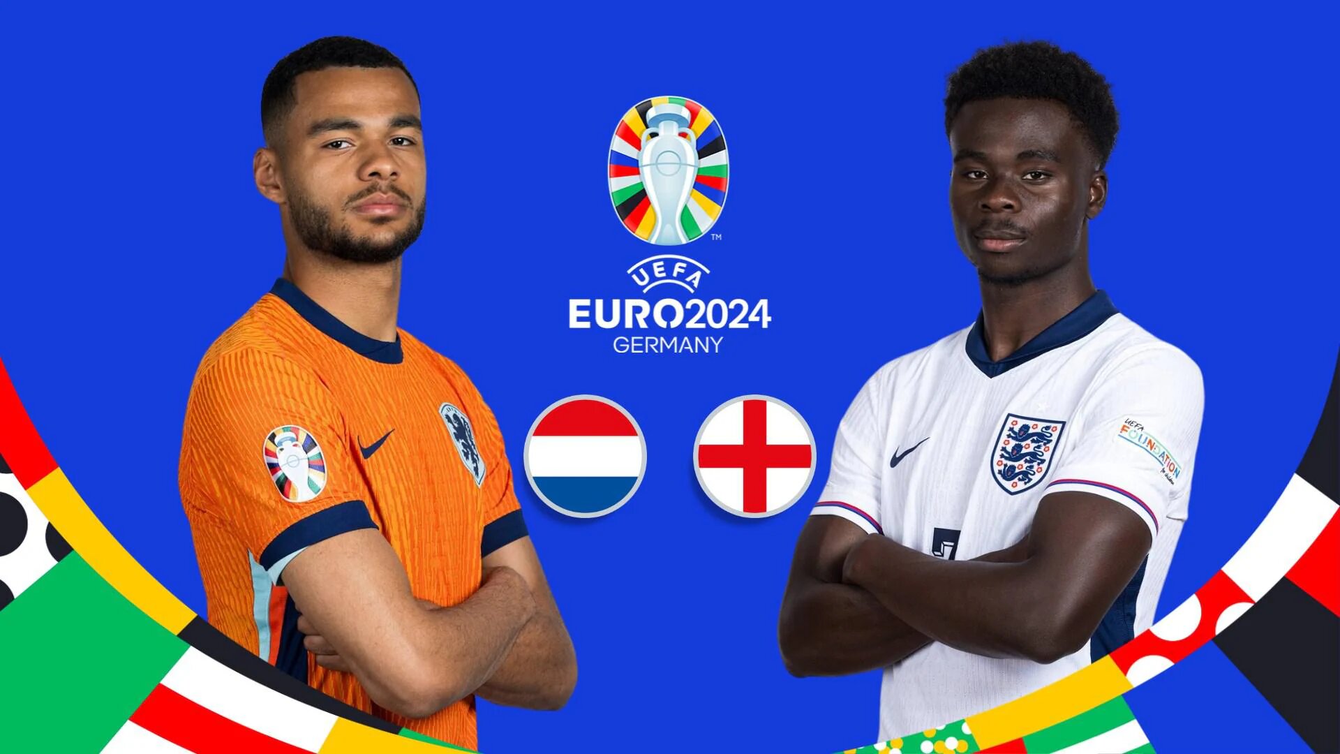 Стали известны стартовые составы Англии и Нидерландов на матч полуфинала Евро-2024