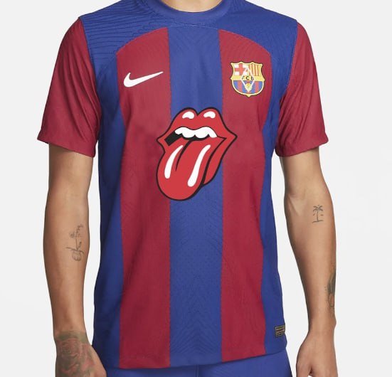 Вариант формы «Барселоны» с логотипом The Rolling Stones.