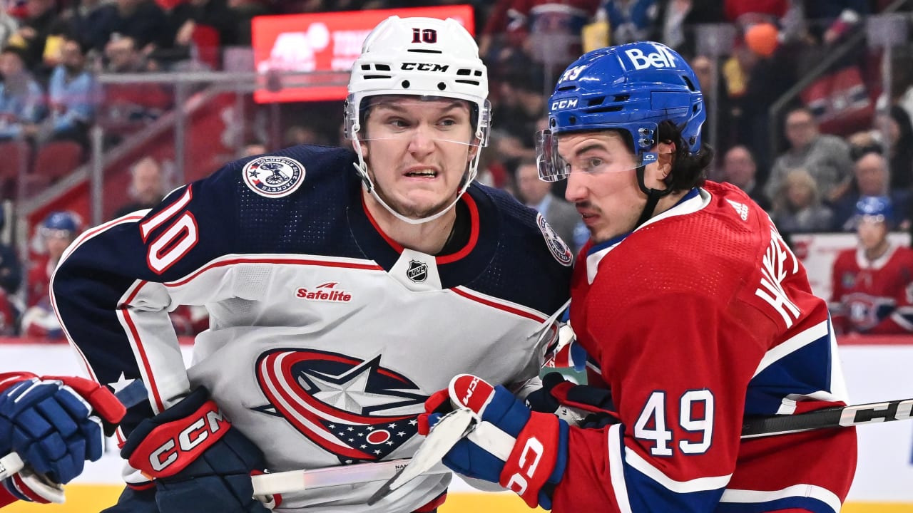 Дмитрий Воронков проводит дебютный сезон в НХЛ за «Коламбус Блю Джекетс». Фото: NHL