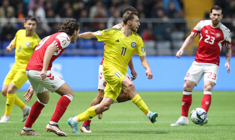 Казахстан уступил Дании в отборочном матче Евро-2024