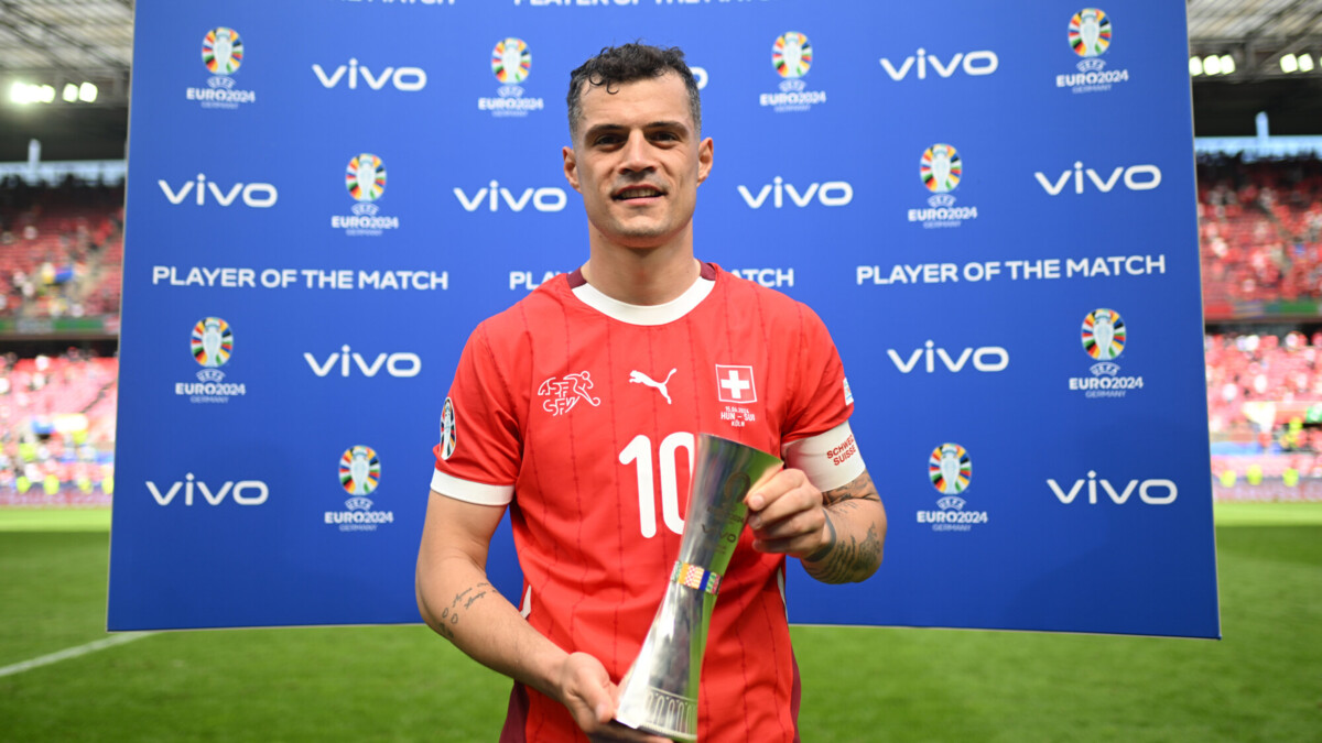 Джаку признали лучшим игроком матча между Швейцарией и Венгрией на Евро-2024
