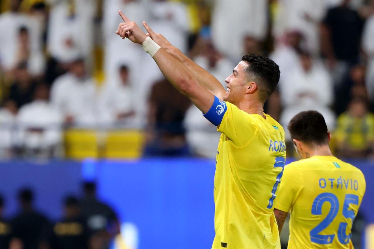 Аль Наср Аль Фейха. Ronaldo in al Nassr кричит.