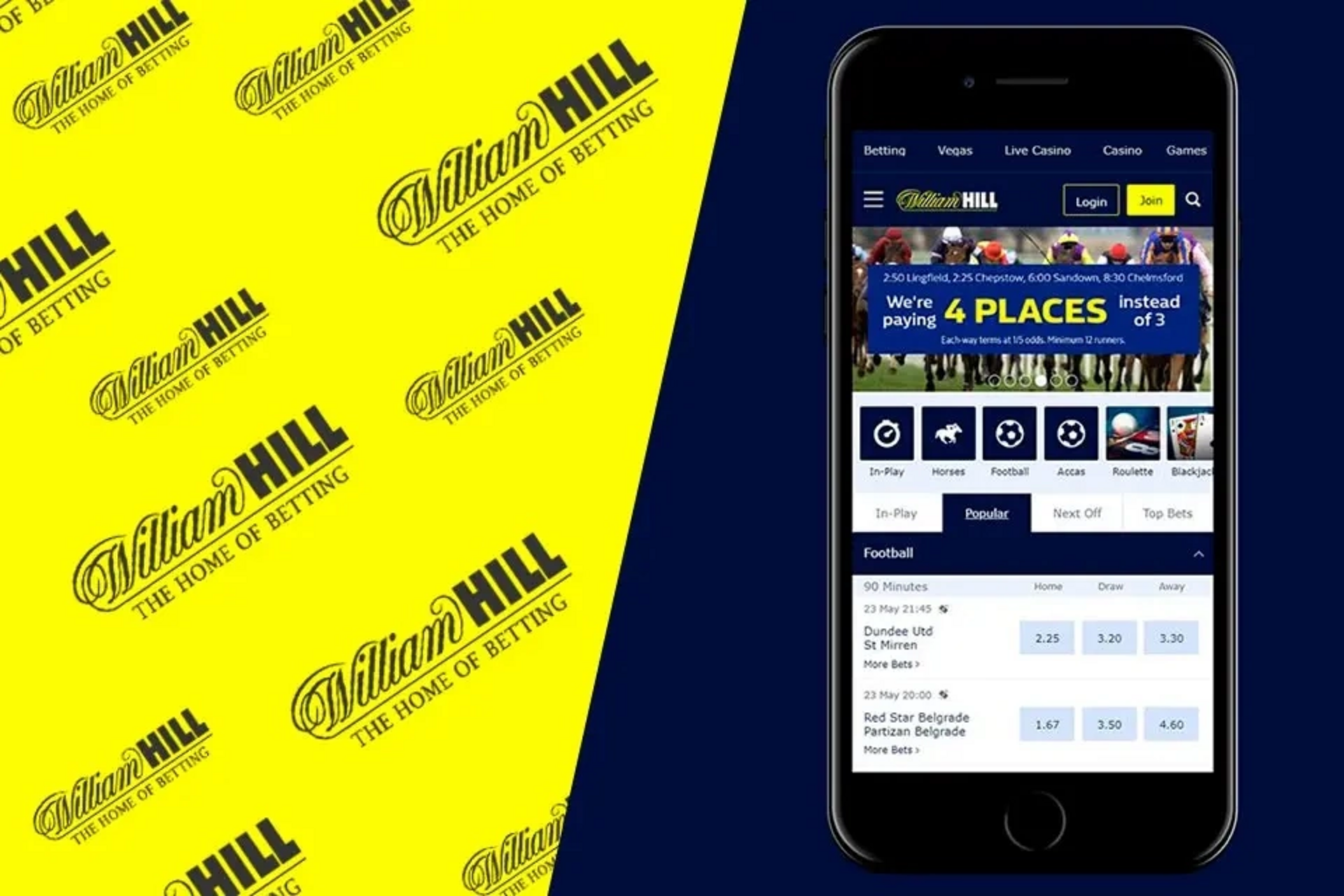 William Hill скачать на Андроид, мобильная версия приложения Вильям Хилл на  русском языке